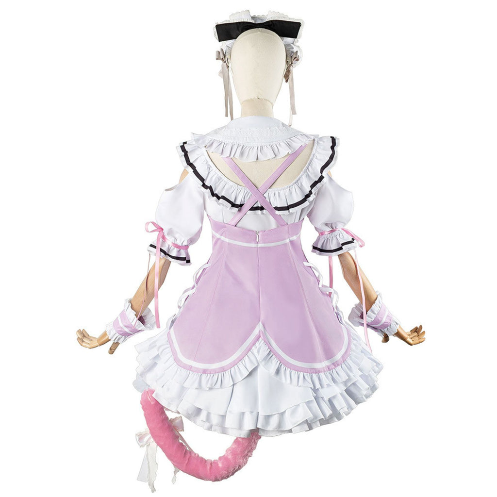 湊あくあ フリル メイド衣装 レディース　背面デザイン