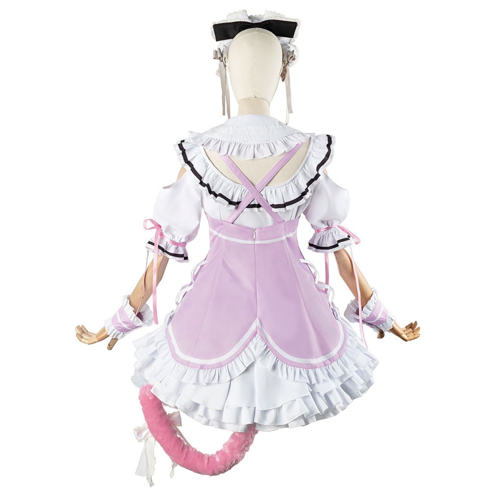 湊あくあ フリル メイド衣装 レディース　背面デザイン