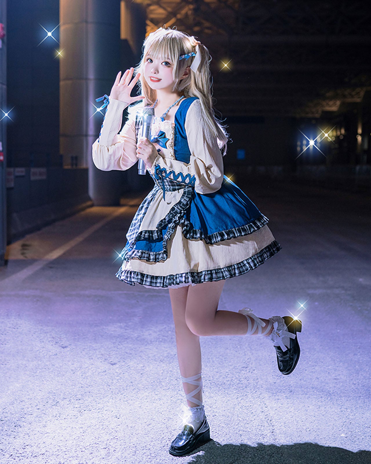 ロリータ ゴスロリ ワンピース レディース 長袖 ハロウィン チェック柄 アイドル　コスプレ　コスチューム　舞台　衣装