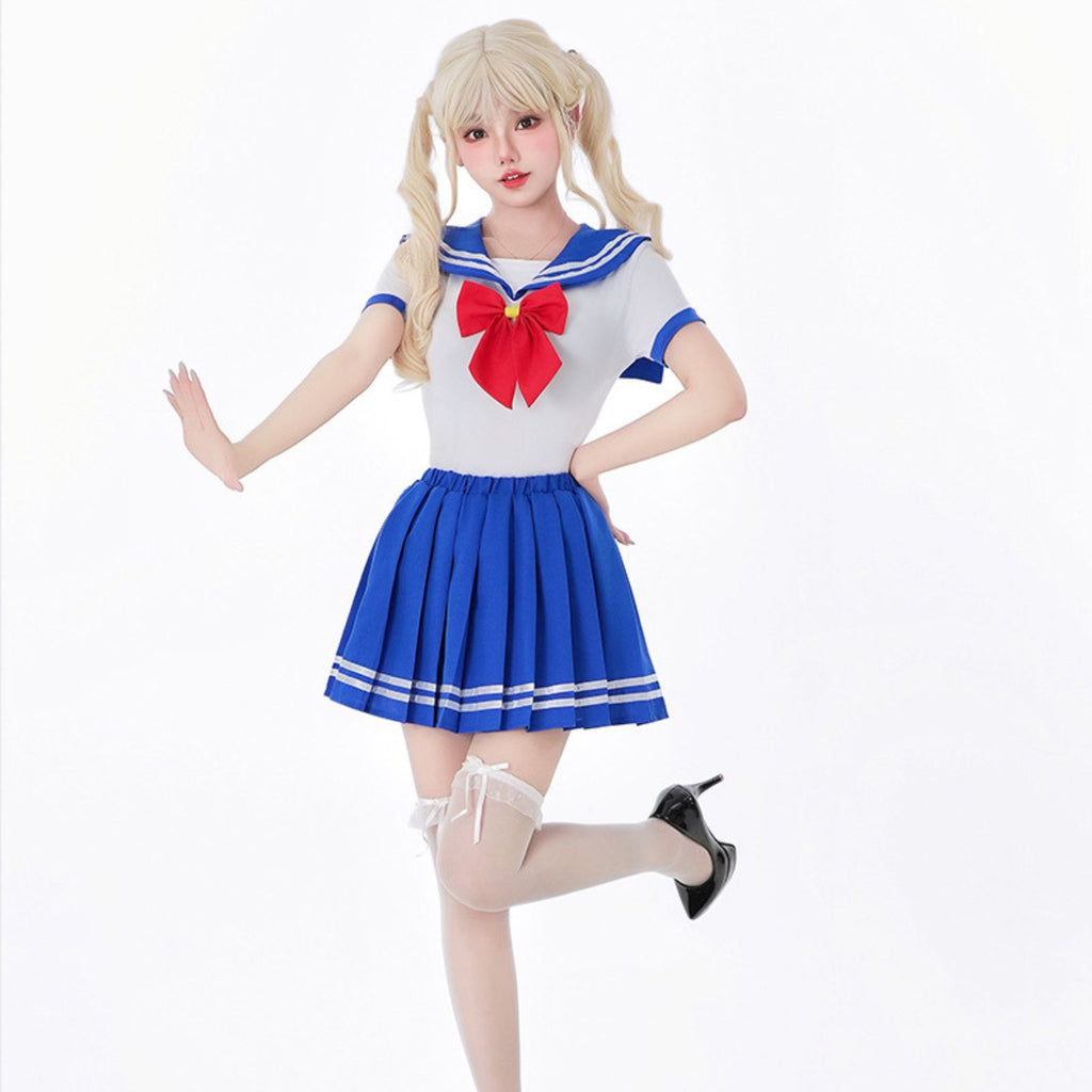 セーラー服 コスプレ 仮装 ハロウィン 学園祭 着用画像ネイビー