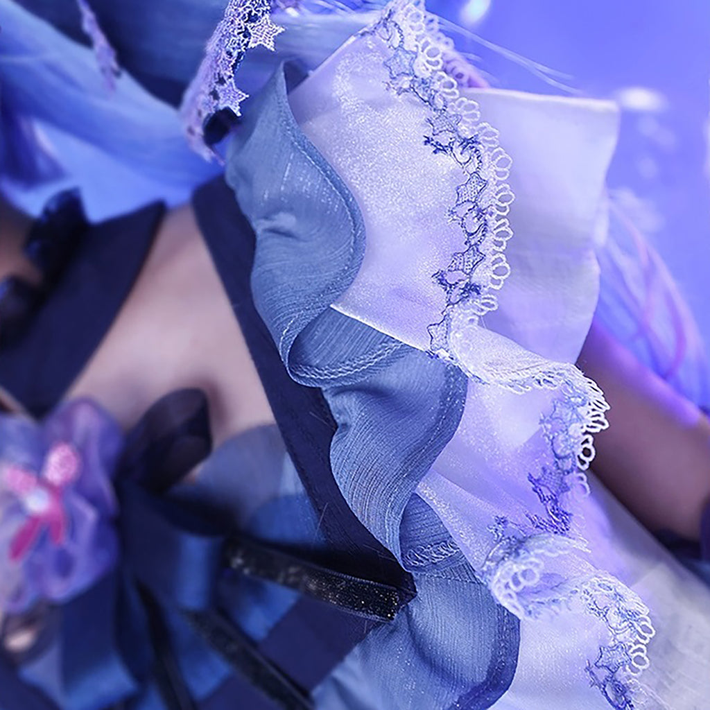 初音ミク コスプレ ワンピース フリル詳細