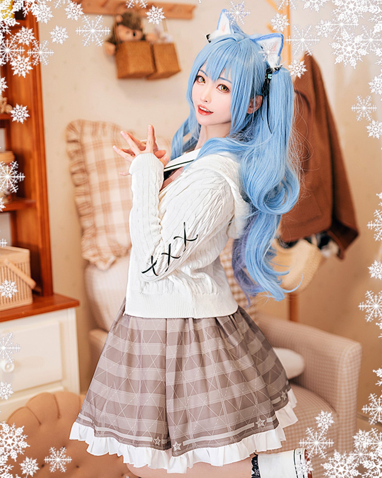 雪花ラミィ コスプレ ワンピース ハロウィン チェック ホロライブ