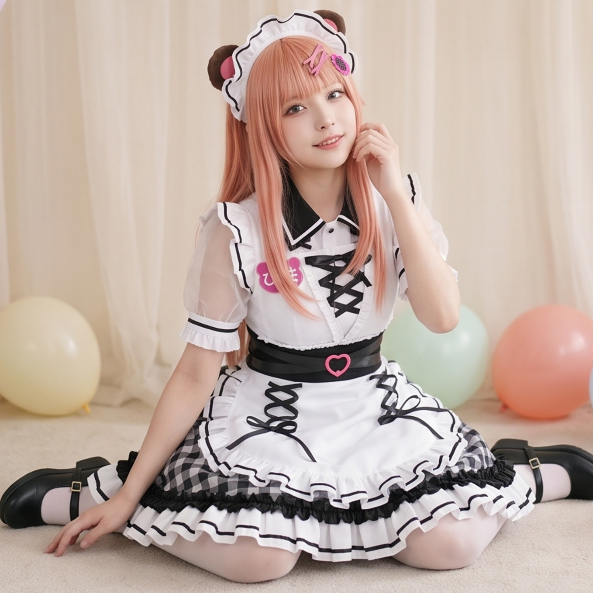 ほんま ひまわり　バーチャルYouTuber　コスプレ衣装 メイド イベント　撮影　学園祭