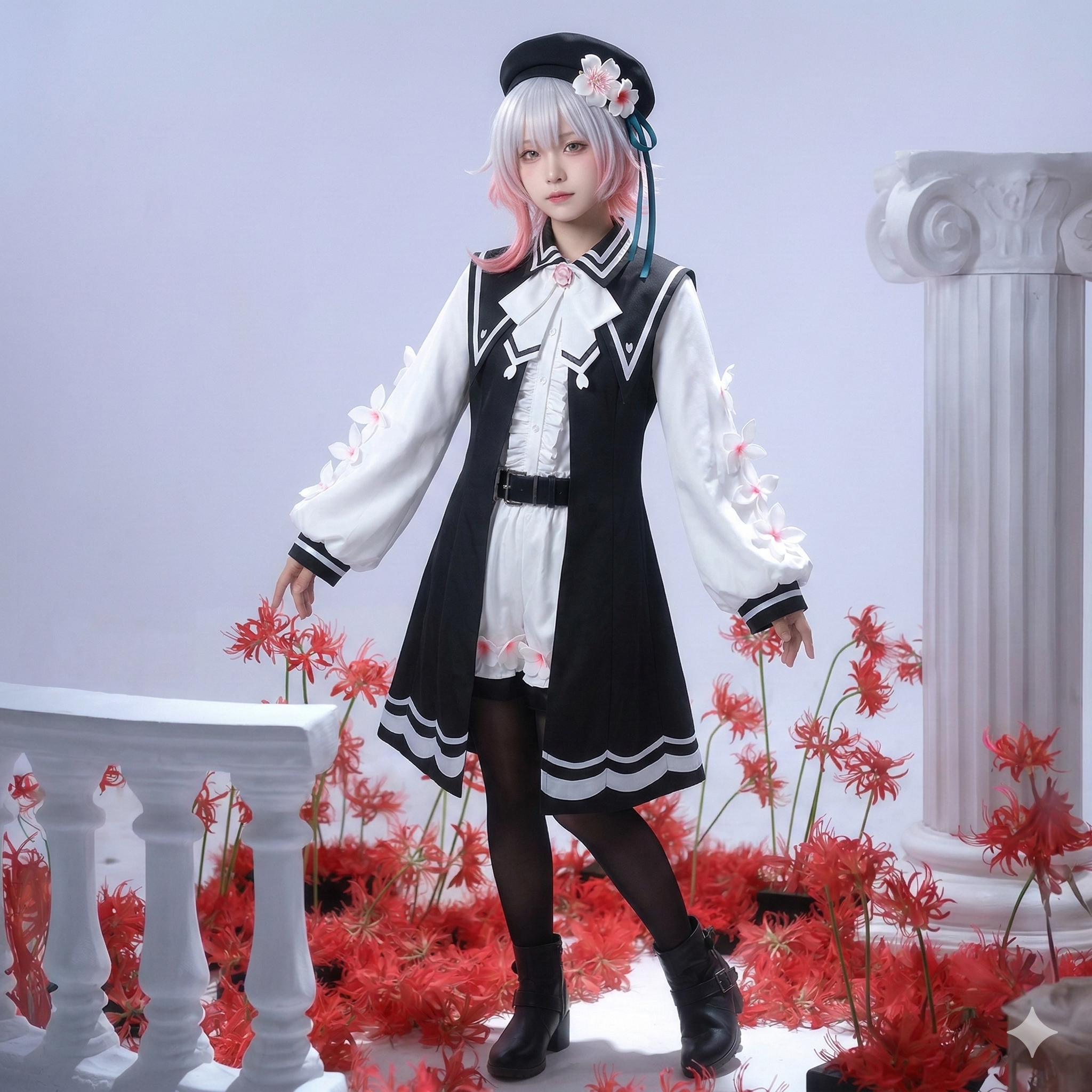 魔法少女ノ魔女裁判 桜羽エマ コスプレ ウィッグ付き コスチューム