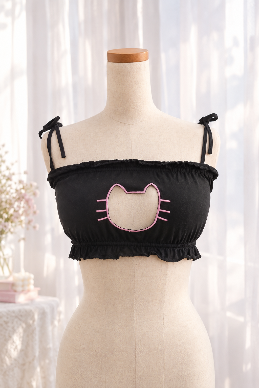 ねこランジェリー 猫モチーフ トップス パンツ 2点セット 猫コスプレ セクシーランジェリー