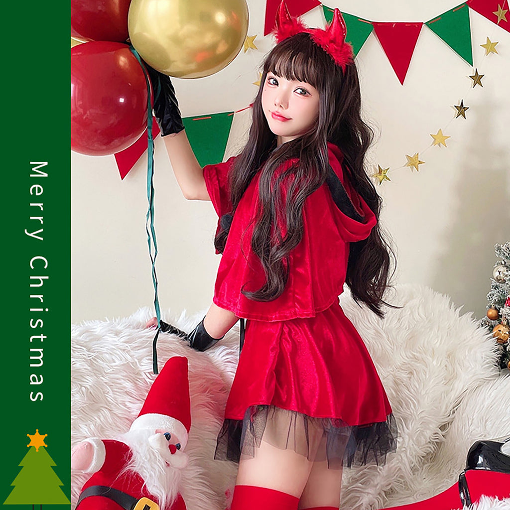 小悪魔サンタコス ベルト付き ワンピース コスチューム