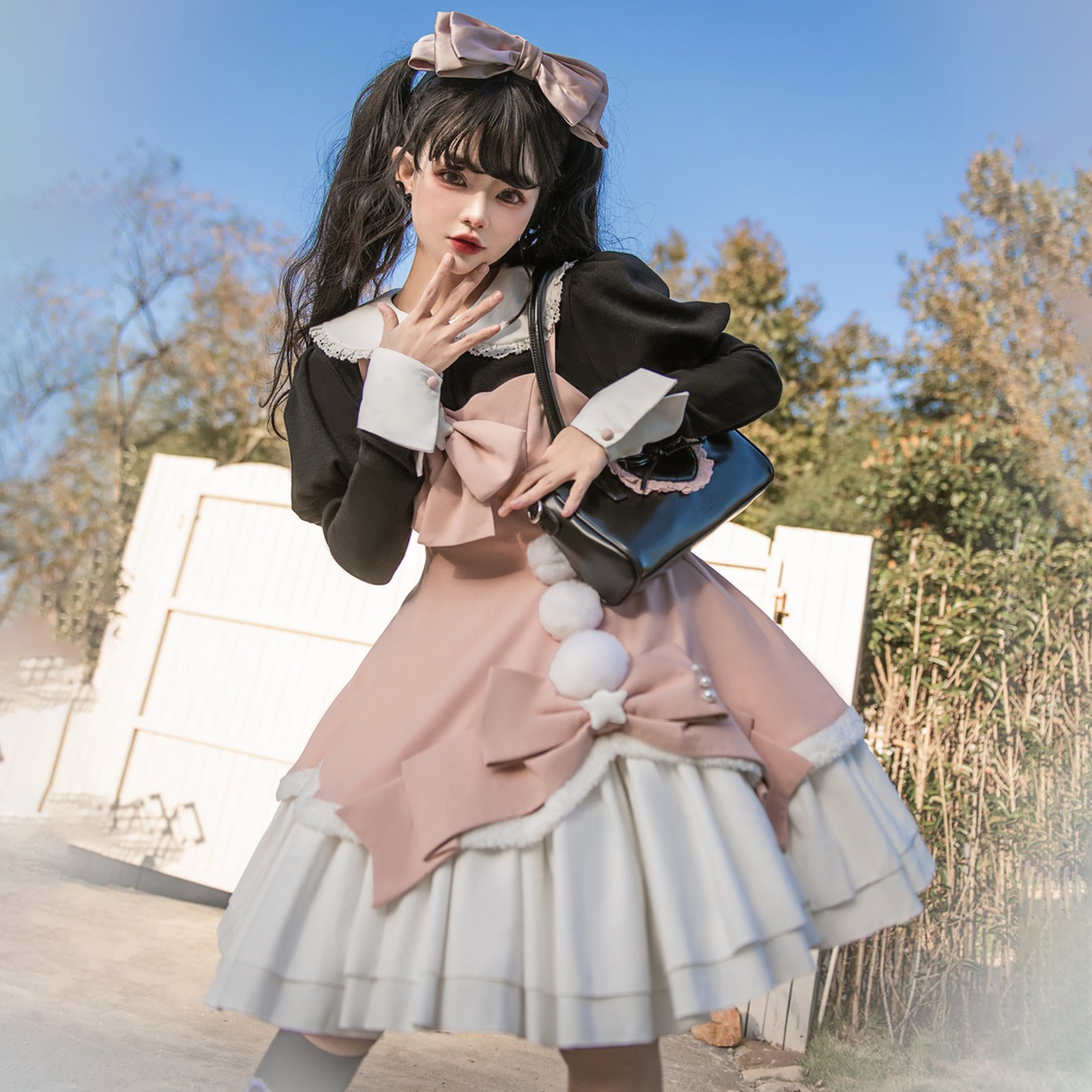  ブラウス付き ロリータ 甘ロリ ワンピース ジャンスカ パワショル