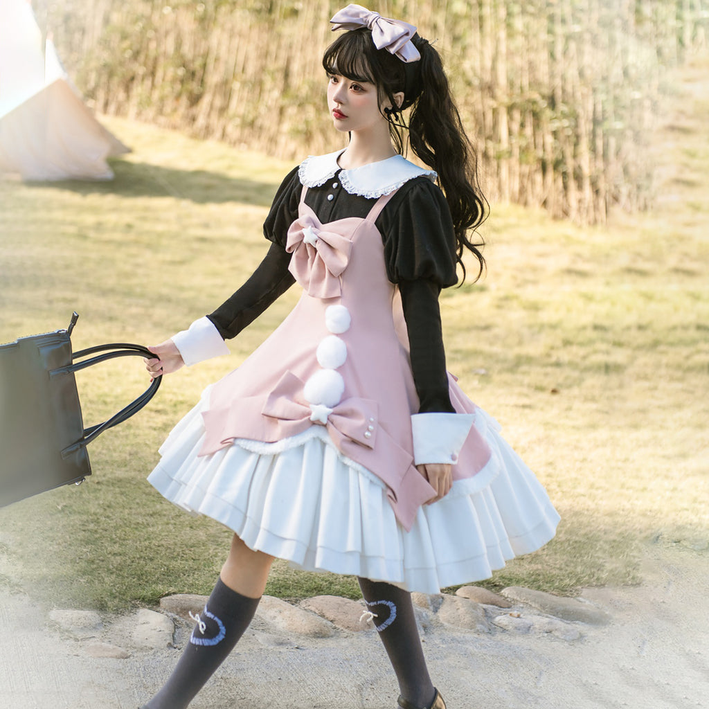  ブラウス付き ロリータ 甘ロリ ワンピース ジャンスカ パワショル