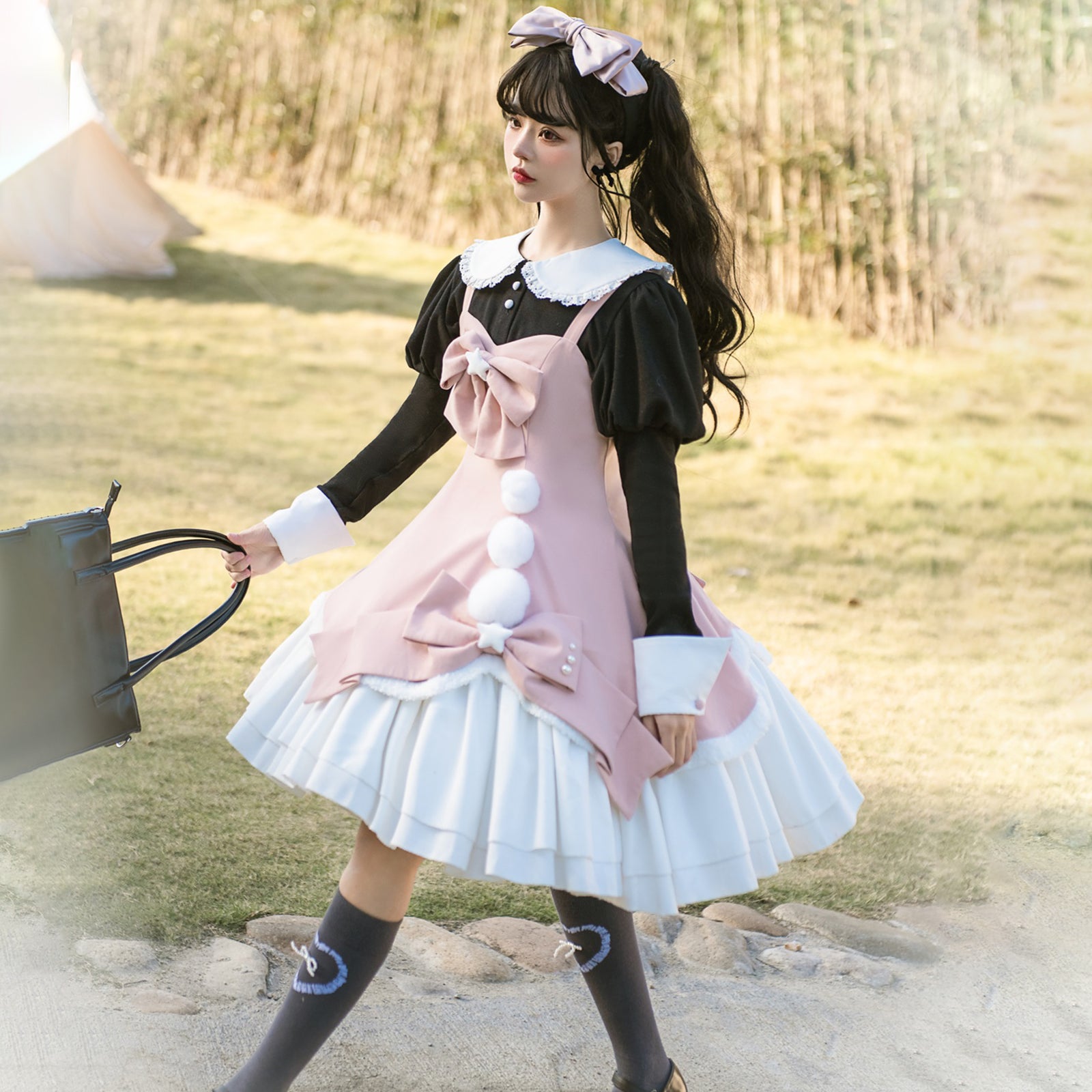  ブラウス付き ロリータ 甘ロリ ワンピース ジャンスカ パワショル