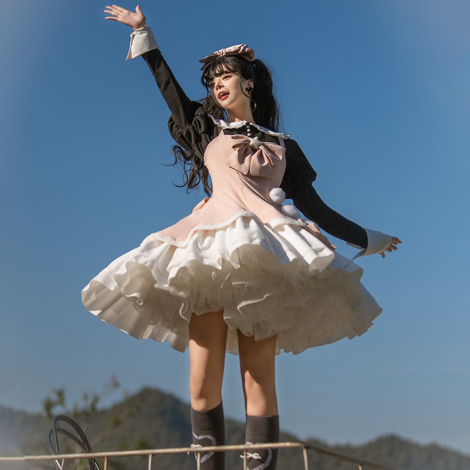  ブラウス付き ロリータ 甘ロリ ワンピース ジャンスカ パワショル