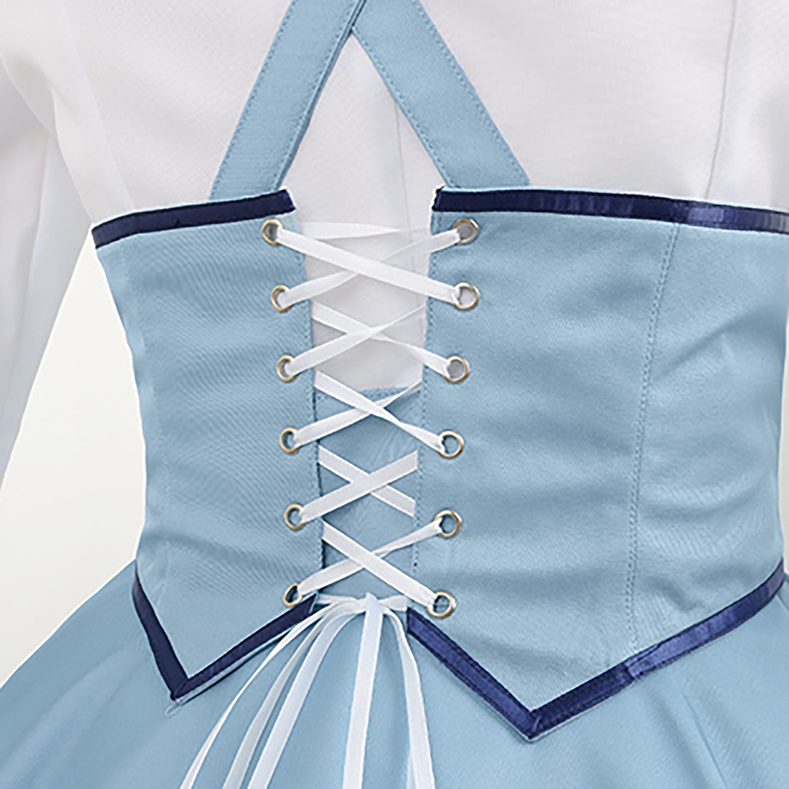 にじさんじ 天宮こころ コスプレ 衣装 VTuber レディース 水色 ワンピース デティール　背中