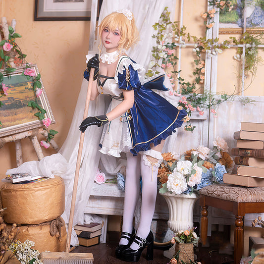 原神 ジン グンヒルド コスプレ メイド服 ミニ丈 ハロウィン ホワイト