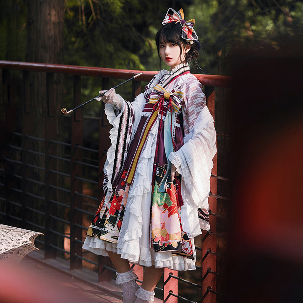 ロリータ 和ロリ 華ロリ ワンピース レディース レトロ モダン 袴
