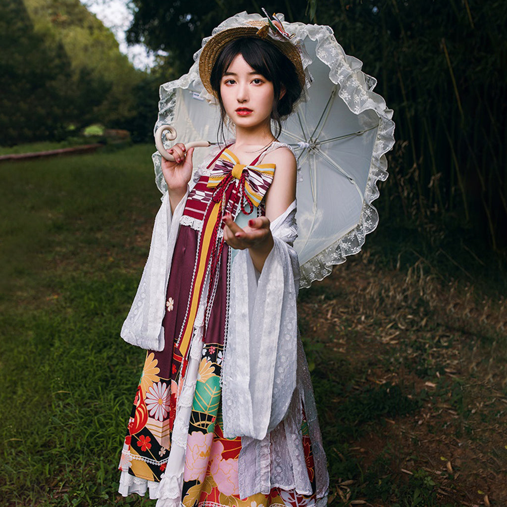 ロリータ 和ロリ 華ロリ ワンピース レディース レトロ モダン 袴