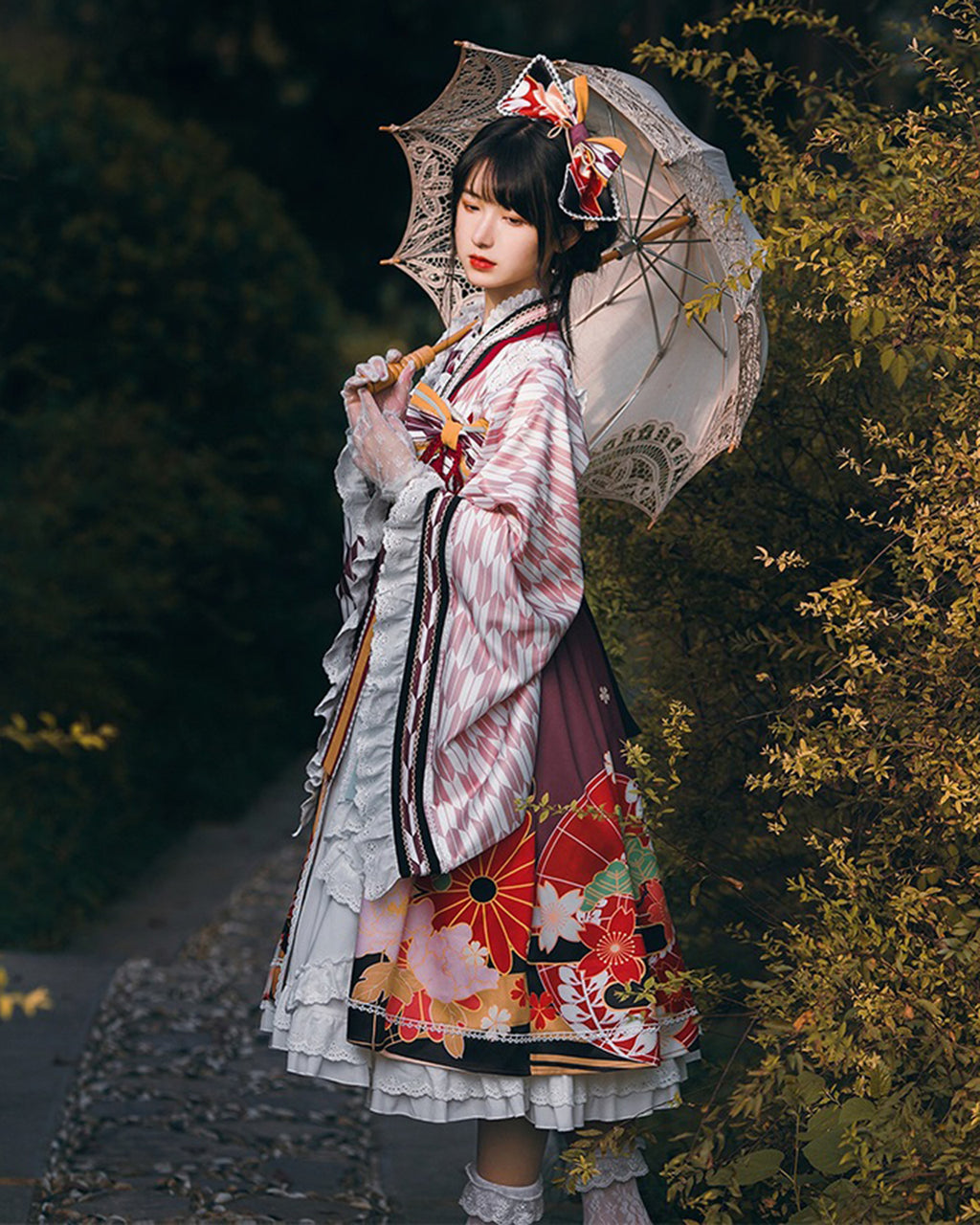 ロリータ 和ロリ 華ロリ ワンピース レディース レトロ モダン 袴