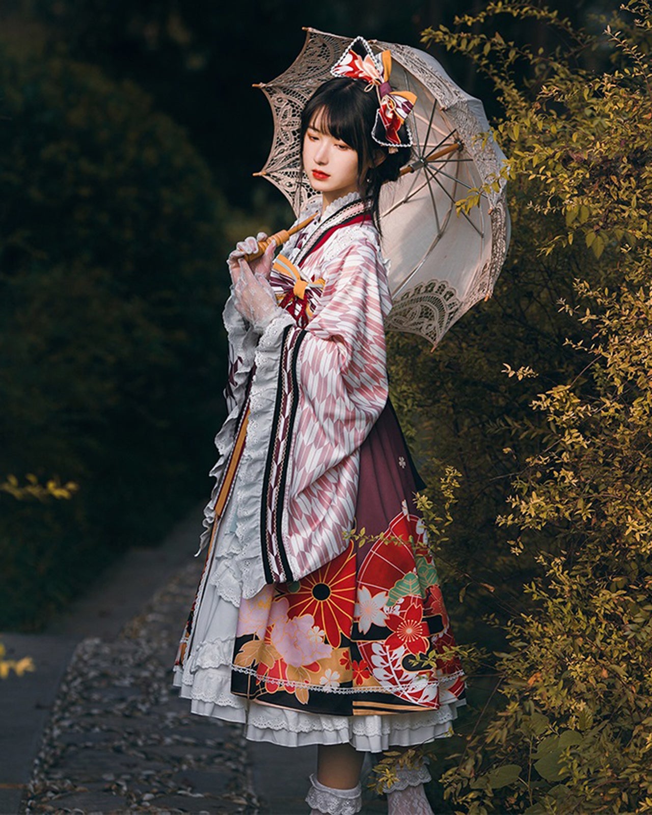 ロリータ 和ロリ 華ロリ ワンピース レディース レトロ モダン 袴