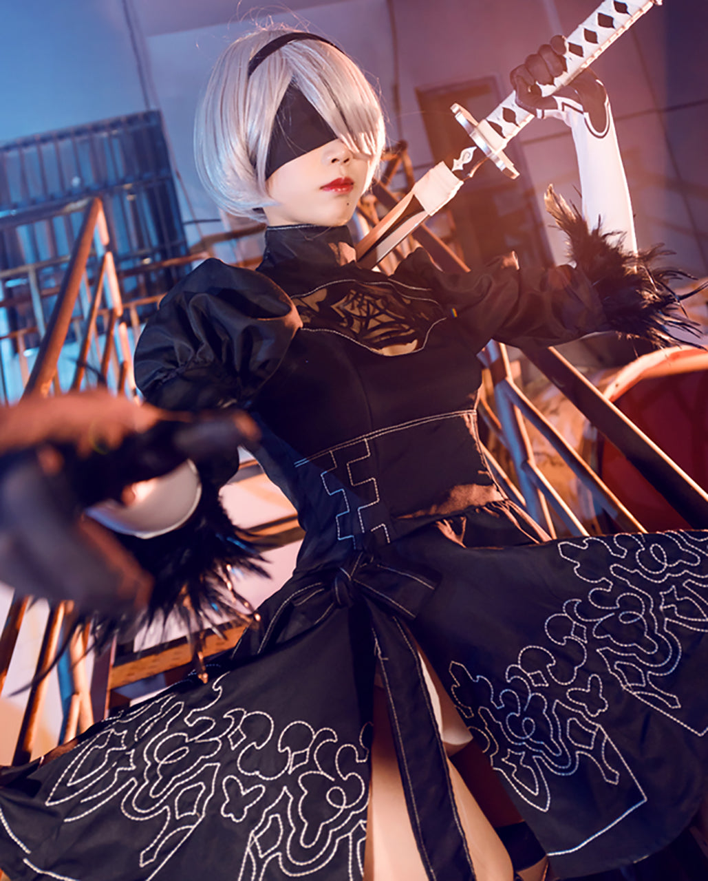 ニーア オートマタ NieRAutomata 2B コスプレ衣装 着用