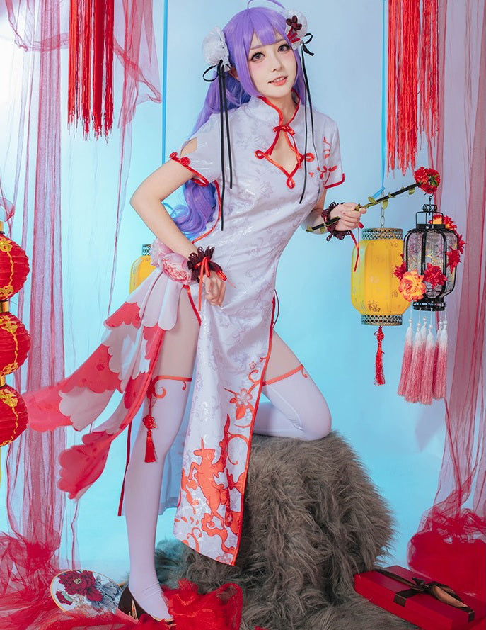 ウィッグ付き アズールレーン ユニコーン 春の贈り物 チャイナドレス