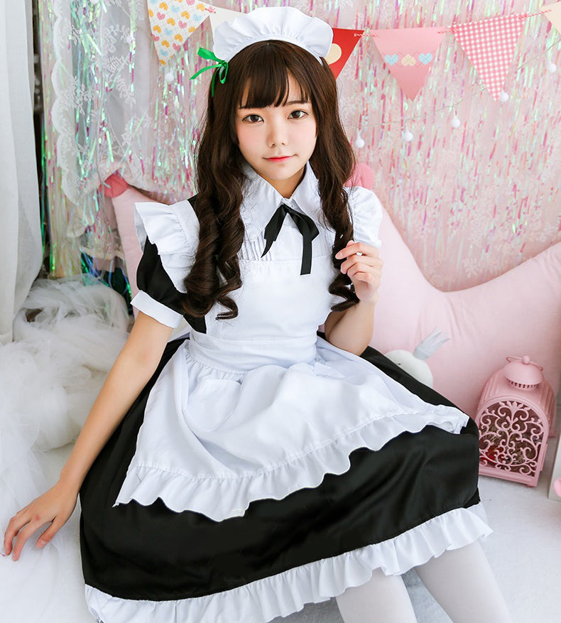 クラシックスタイル 半袖メイド服 コスチューム イベント　初心者コスプレイヤー　メイドカフェ