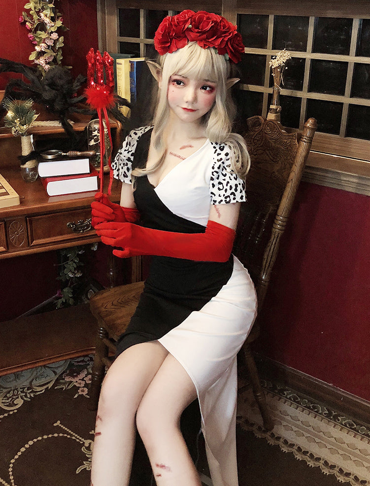 クルエラ コスプレ ハロウィン 衣装 ヴィランズ クルエラ・ド・ヴィル 3点セット