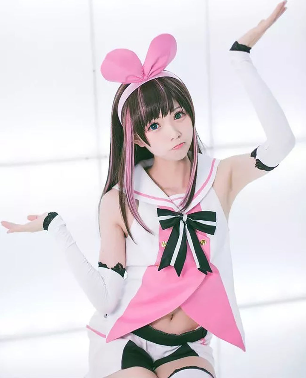 ウィッグ付き キズナアイ 風 コスプレ 衣装