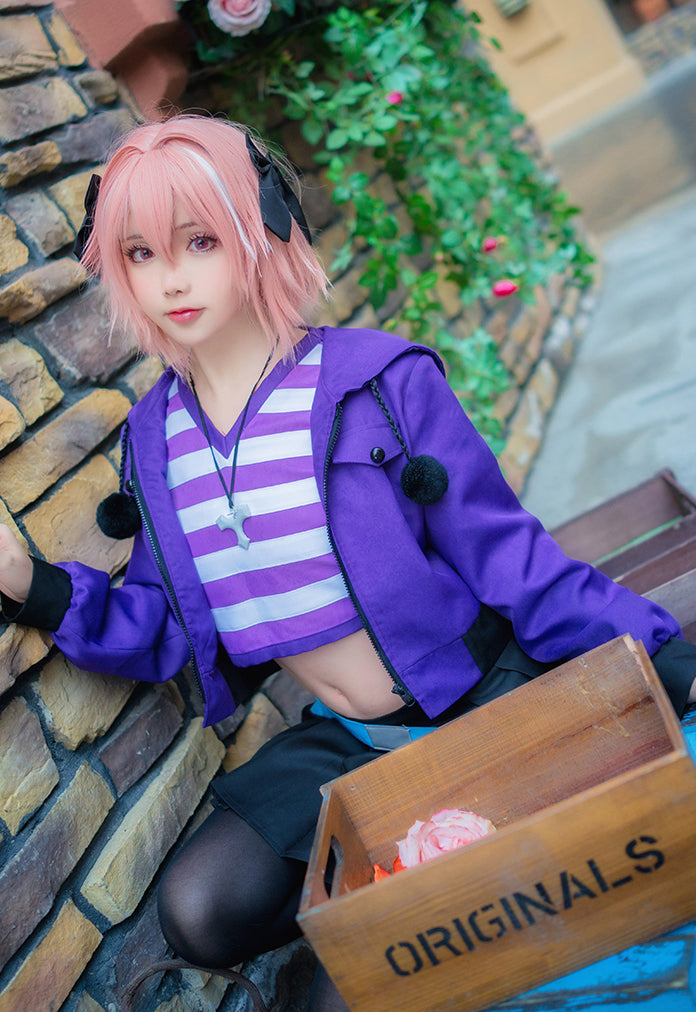 FGO Fate Grand Order  アストルフォ 私服Ver 風 コスプレ 衣装 Apocrypha 霊位解放 ウィッグ付 セット