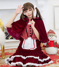 ケープ付き ロリータ ワンピース  レッド