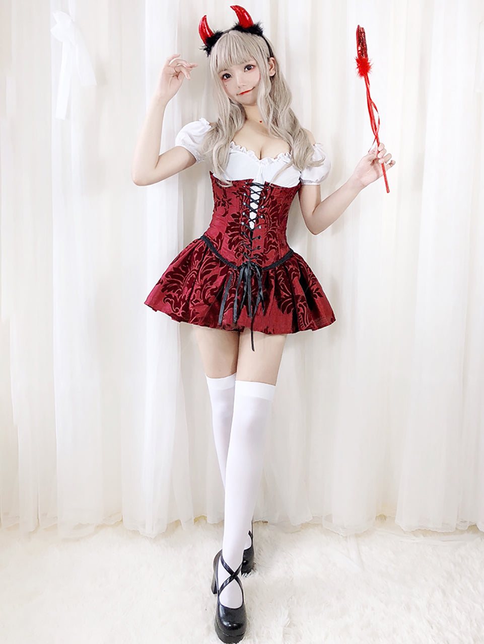 小悪魔 デビル コスチューム ハロウィン コスプレ 6点セット 即納 仮装 コスプレ