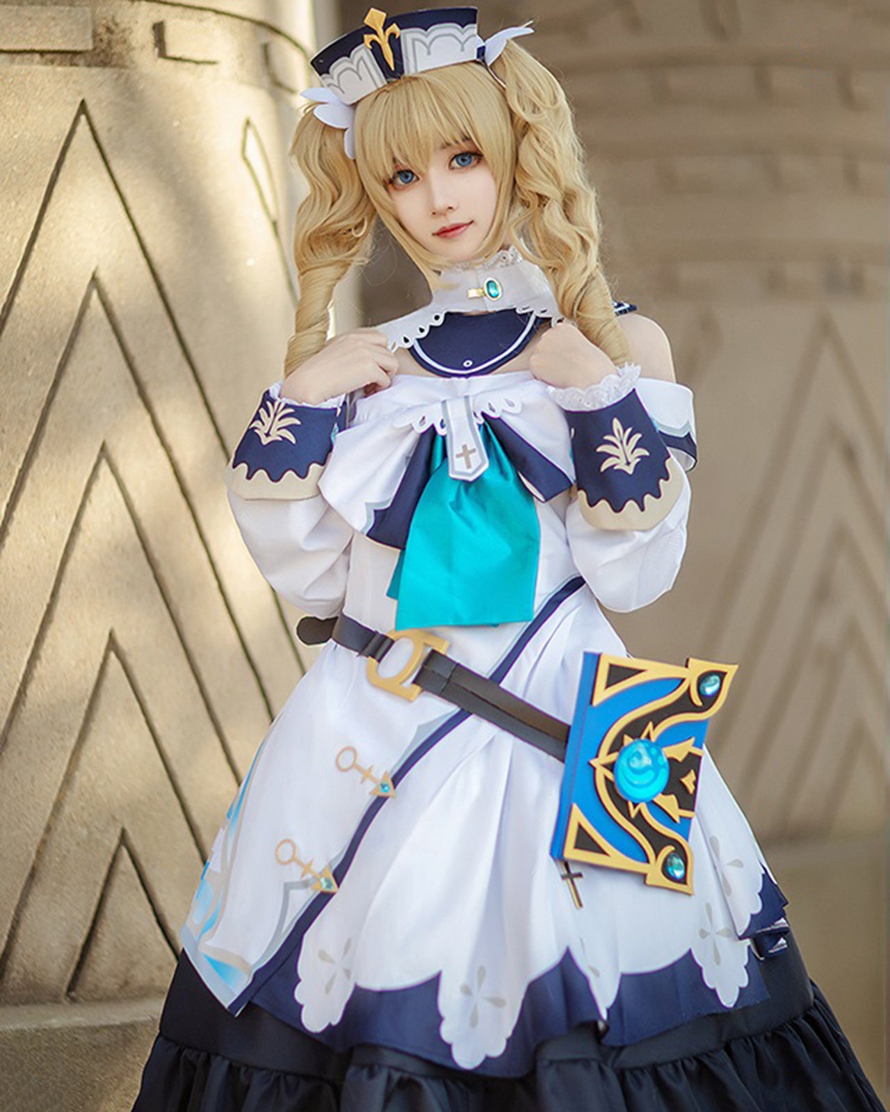 原神 バーバラ コスプレ衣装 ワンピース 本 小道具付き 全身