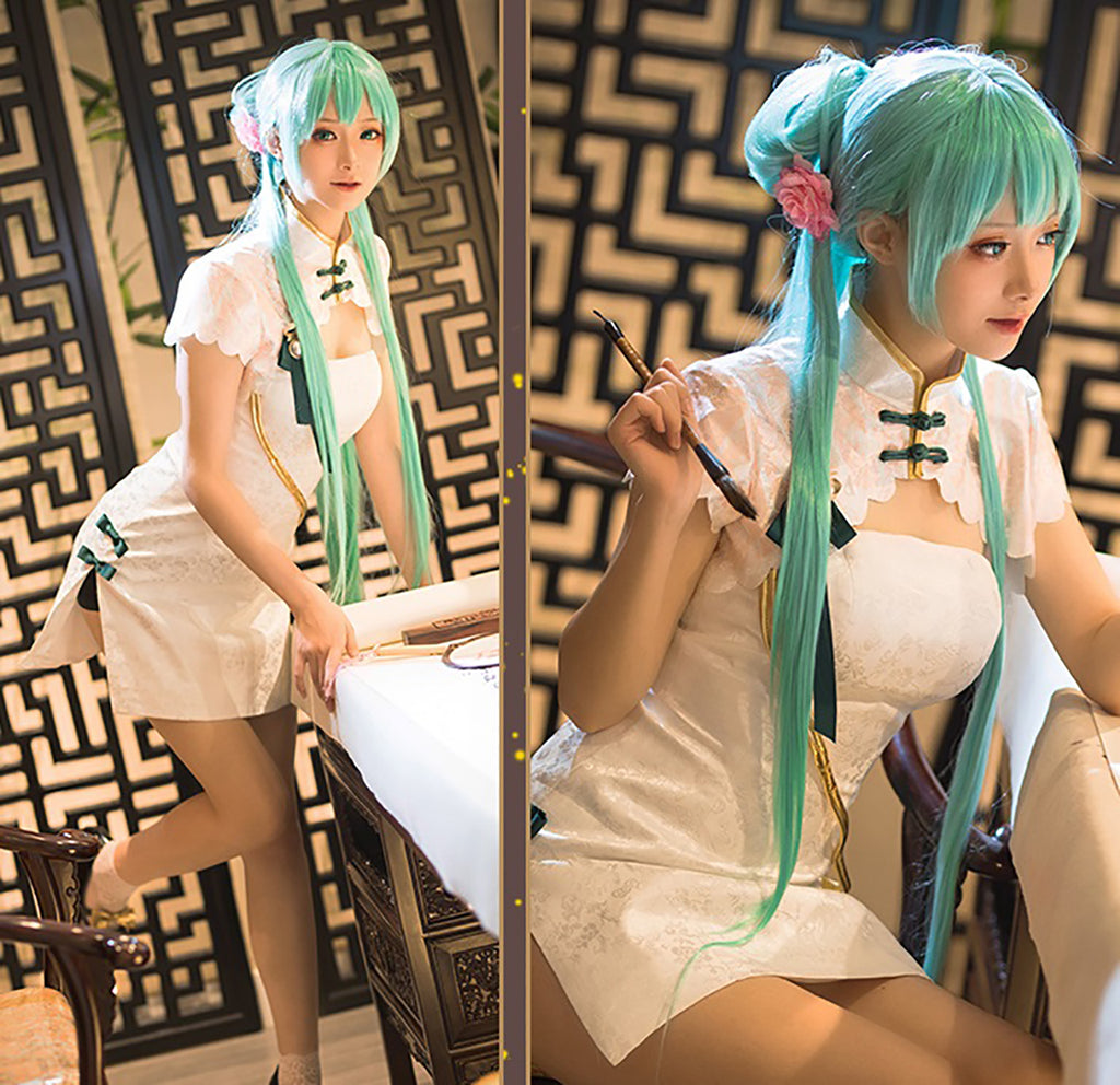 ボーカロイド 初音ミク 白チャイナ コスチューム レディース