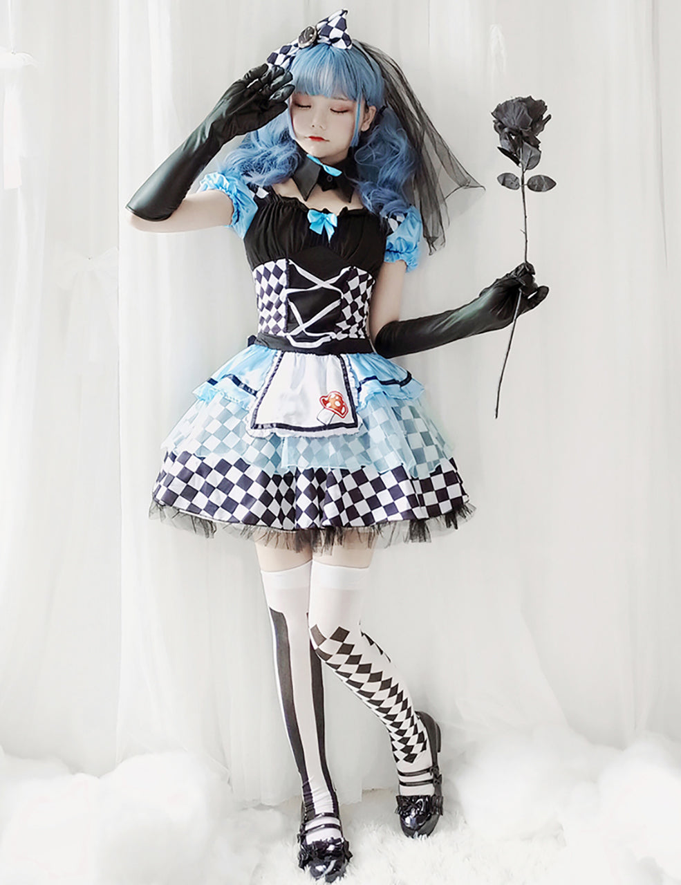 アリス ハロウィン 大人 コスプレ 衣装 コスチューム メイド服 セット　ダークアリス コスチューム 全身  撮影用 衣装