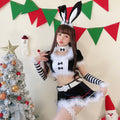 サンタ コスプレ レディース クリスマス サンタクロース バニーガール セクシー　黒　しましま　ベロア　ベルベット　女子会