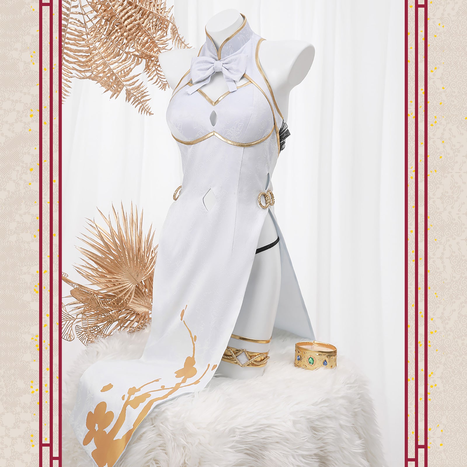 Re:ゼロから始める異世界生活 レム コスプレ チャイナドレス ホワイト　アニメ