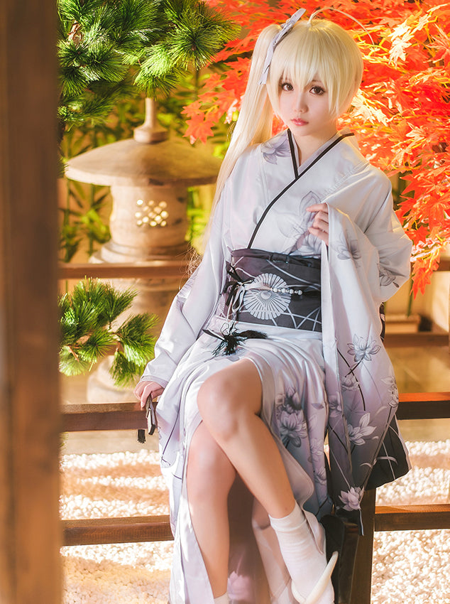 ウィッグ付 ヨスガノソラ 春日野穹 着物 白和服 コスプレ 衣装