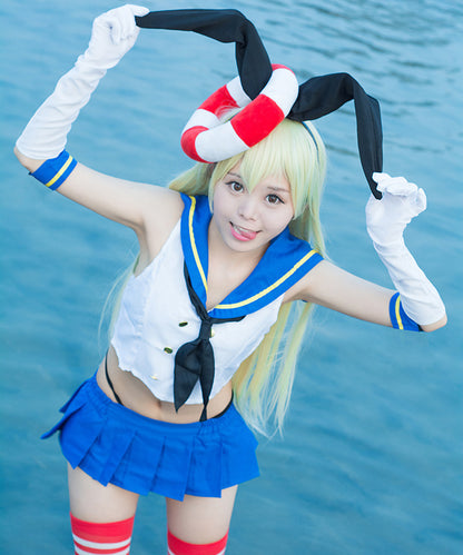 ウィッグ付き 艦隊これくしょん コスプレ 駆逐艦娘 セーラー服 島風