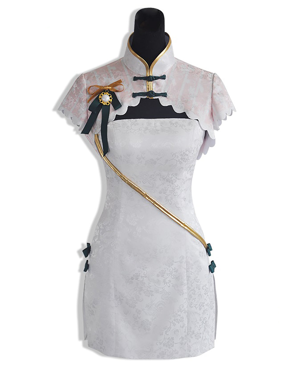 初音ミク風 コスプレ 衣装 白ミニ丈 チャイナ服