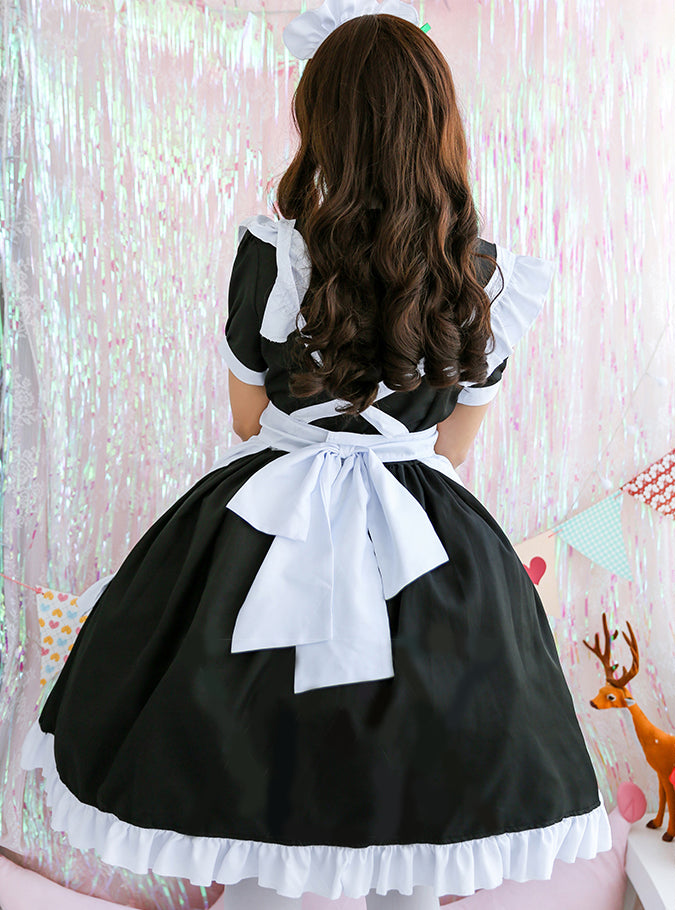 クラシックスタイル 半袖メイド服 コスチューム 後ろ