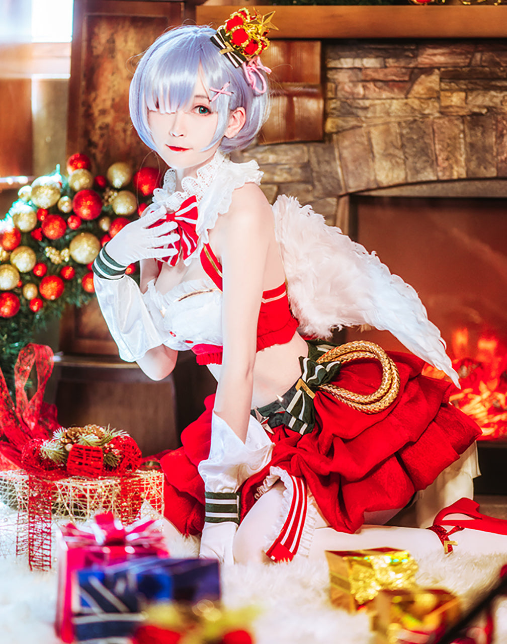 Re:ゼロから始める異世界生活 リゼロ レム クリスマス メイド Xmas コスプレ