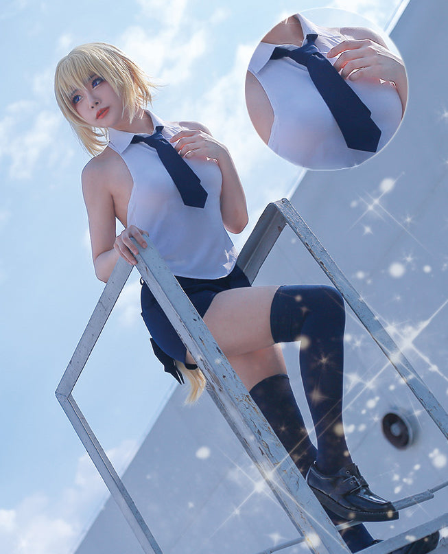 Fate Apocrypha ジャンヌダルク ルーラー コスプレ 制服 ウィッグ付き フルセット Fate ハロウィン イベント