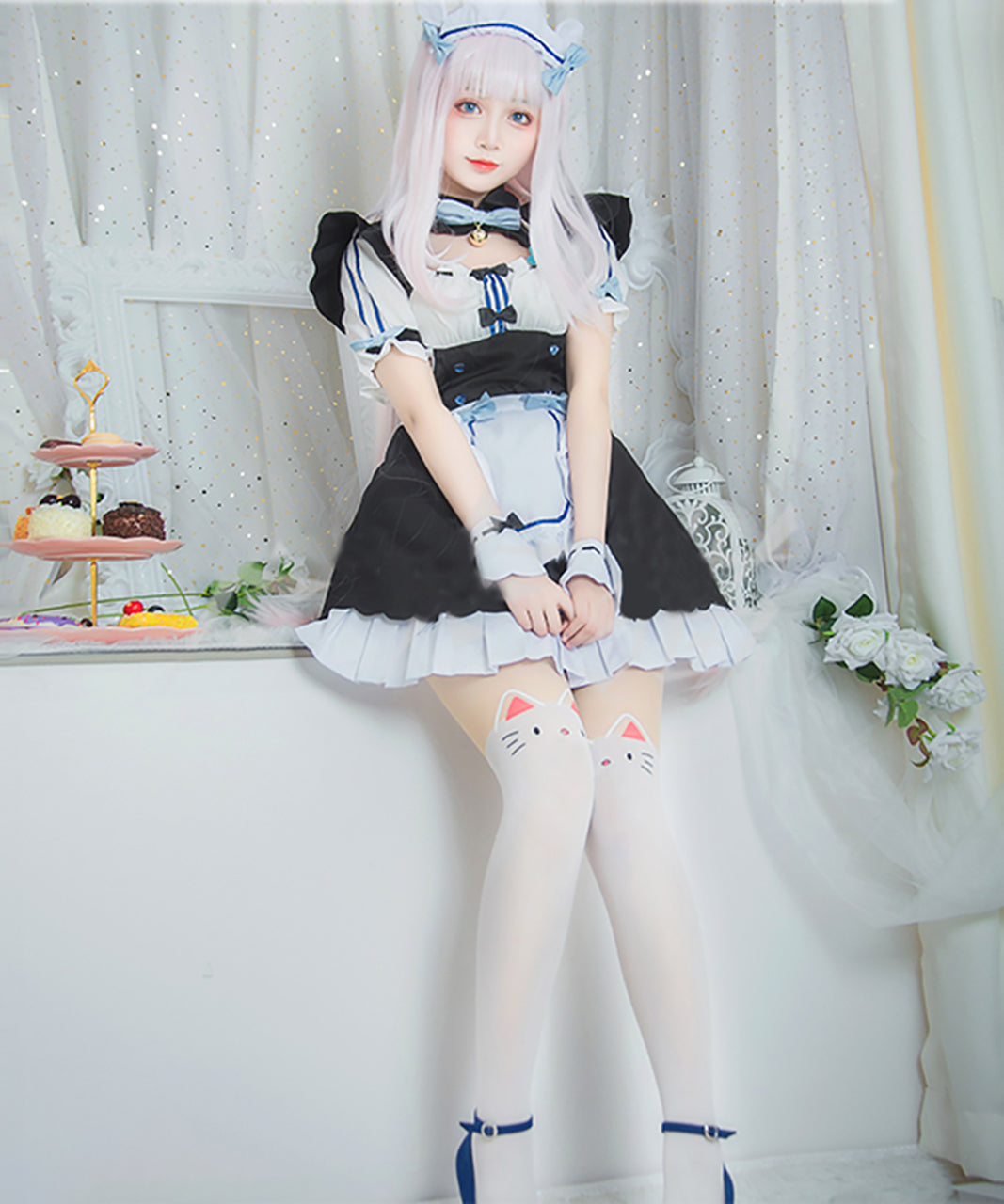 ❁豪華❁ ウィッグ付き ❁ ネコぱら バニラ レーシング コスプレ メイド服-