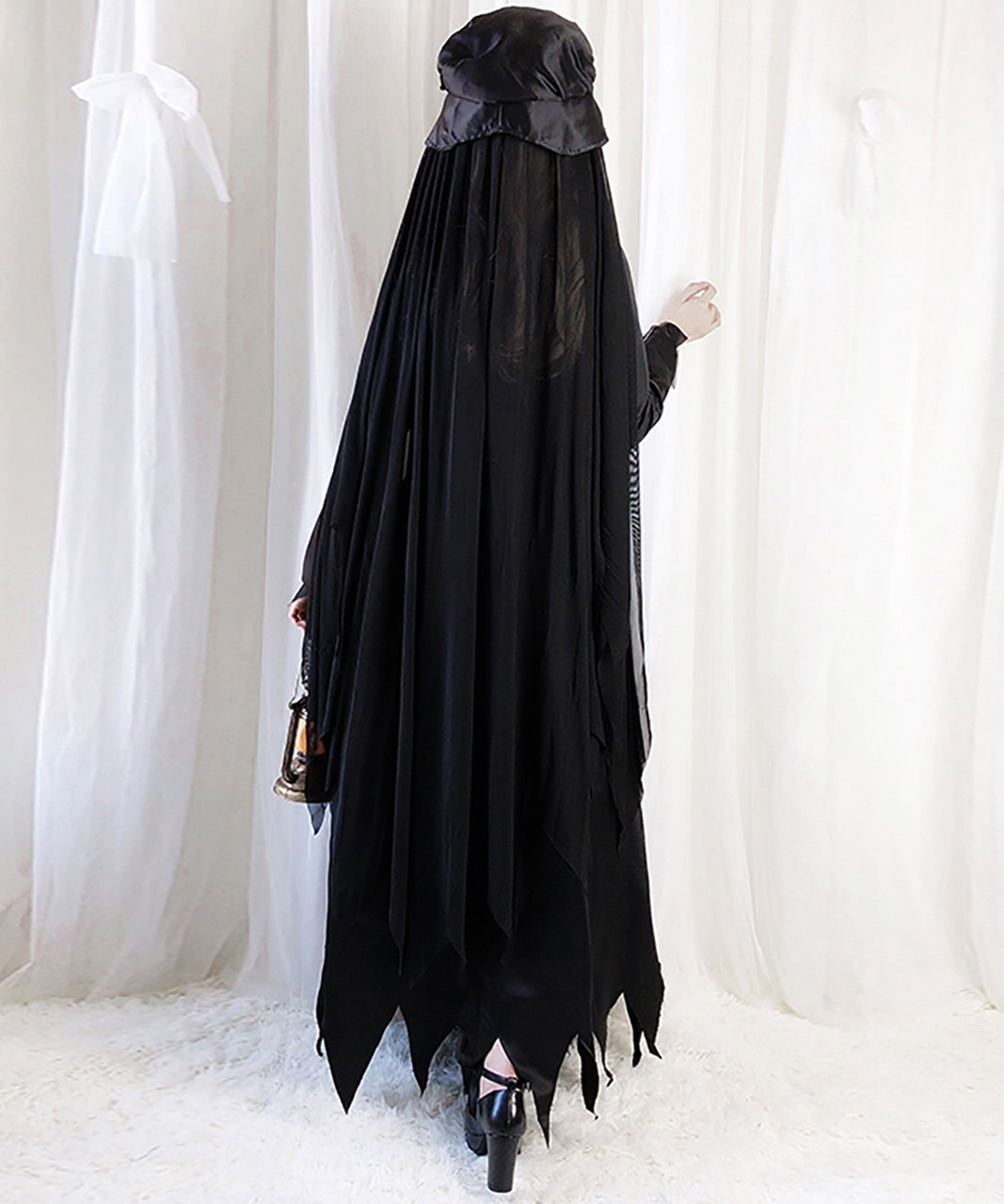 ハロウィン コスプレ ワンピース ゴシック ロング丈 暗黒 ブラック