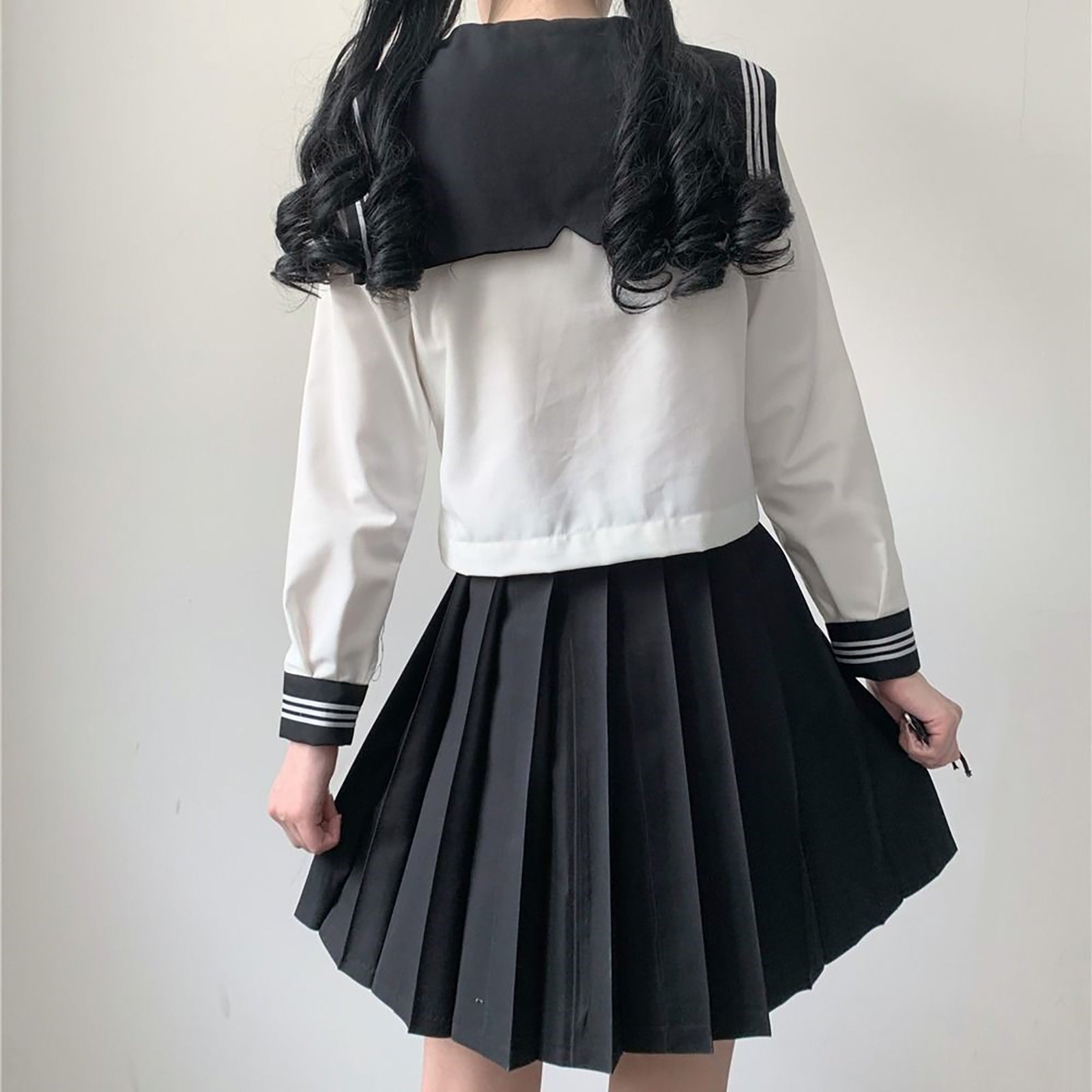 セーラー服 コスプレ 制服 学生服 女子高生 JK 長袖 四角襟　ハロウィン　イベント　文化祭