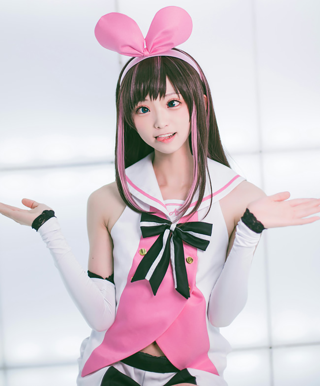 ウィッグ付き キズナアイ 風 コスプレ 衣装