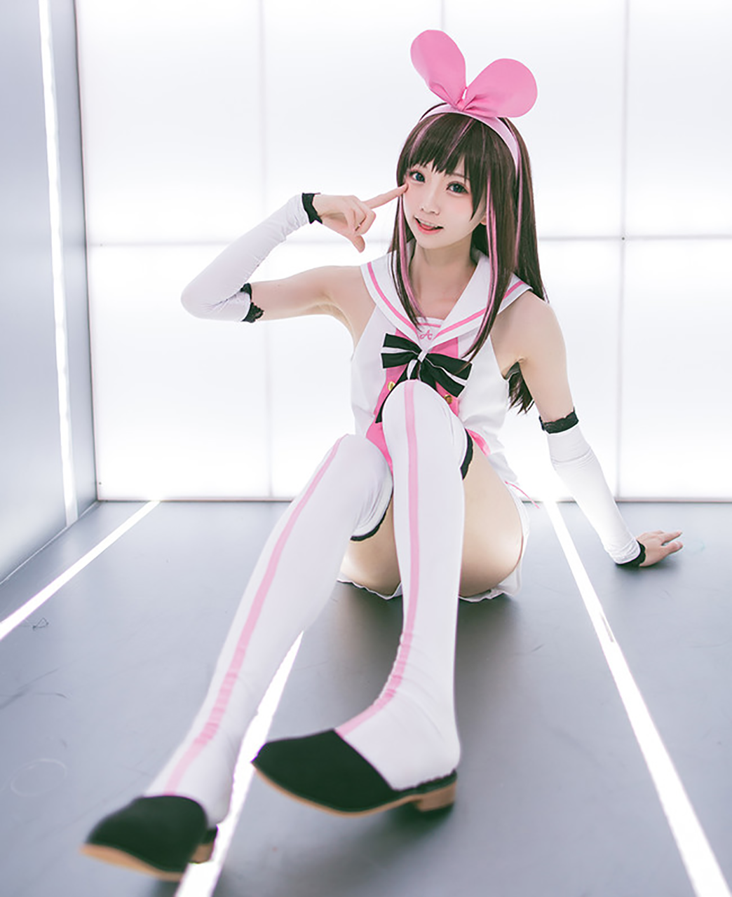 ウィッグ付き キズナアイ 風 コスプレ 衣装