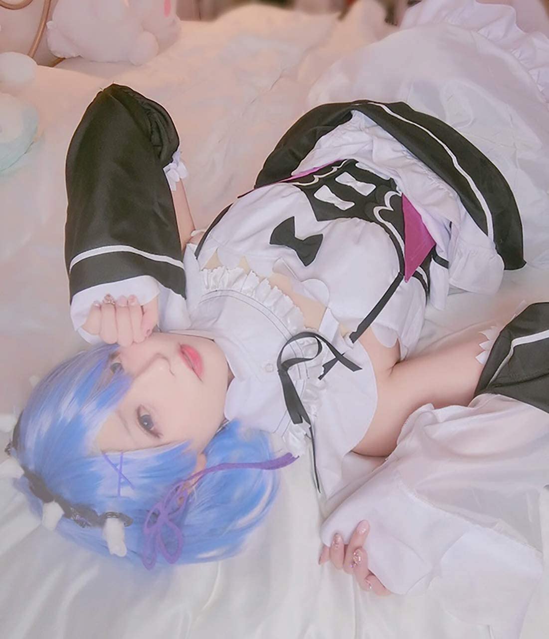 レムラム 双子メイド服 ウィッグ付き コスプレ 衣装 フルセット