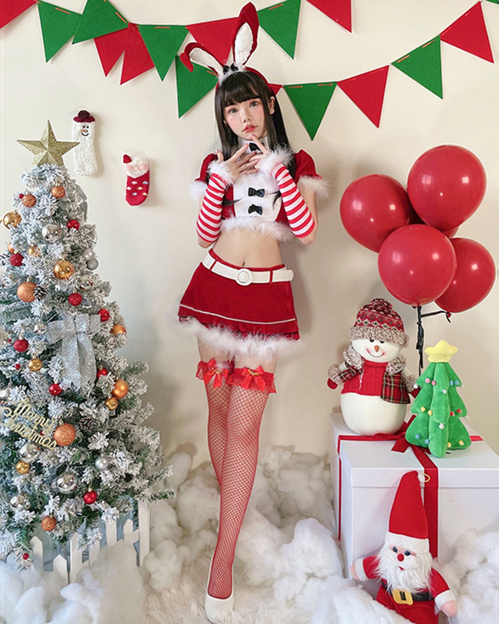 レディースサンタコス セクシー系クリスマスコスチューム　全身