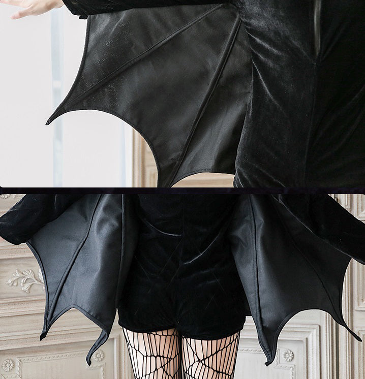 もこもこ コウモリ コスチューム ハロウィン 衣装 コスプレ ディテール