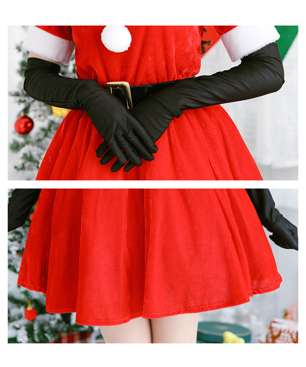 クリスマス用オーソドックスなサンタ衣装 ワンピース 詳細