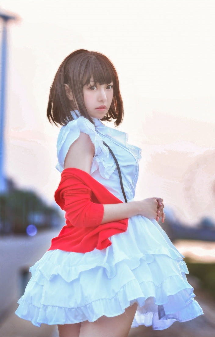 ウィッグ付き 冴えない彼女の育てかた 加藤恵 白 ワンピース 7点セット