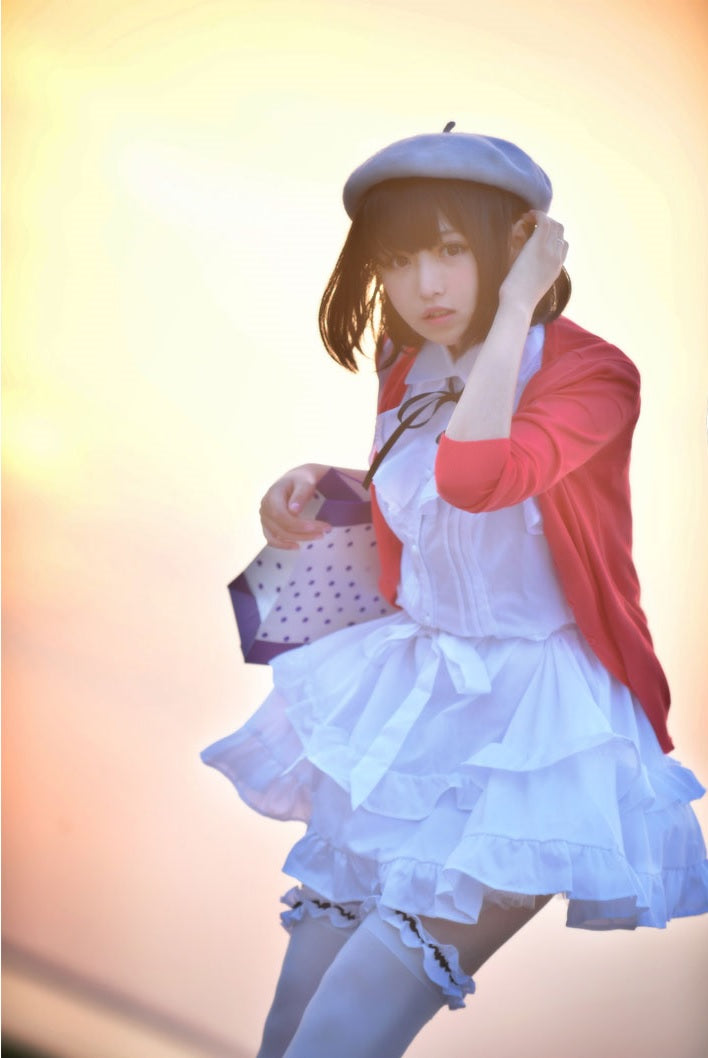 ウィッグ付き 冴えない彼女の育てかた 加藤恵 白 ワンピース 7点セット